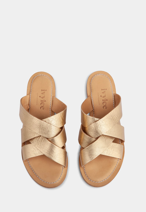 Ivylee Copenhagen Nova Metallic Sandals Gold