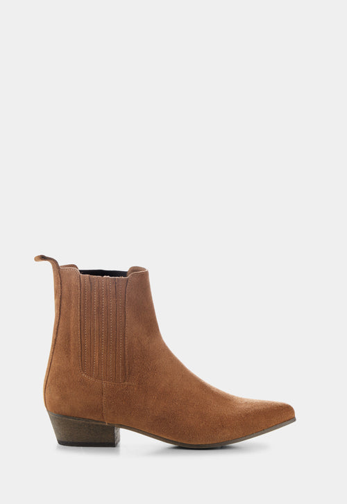 Ivylee Copenhagen Bailey Suede Ankle Boot Dark Tan