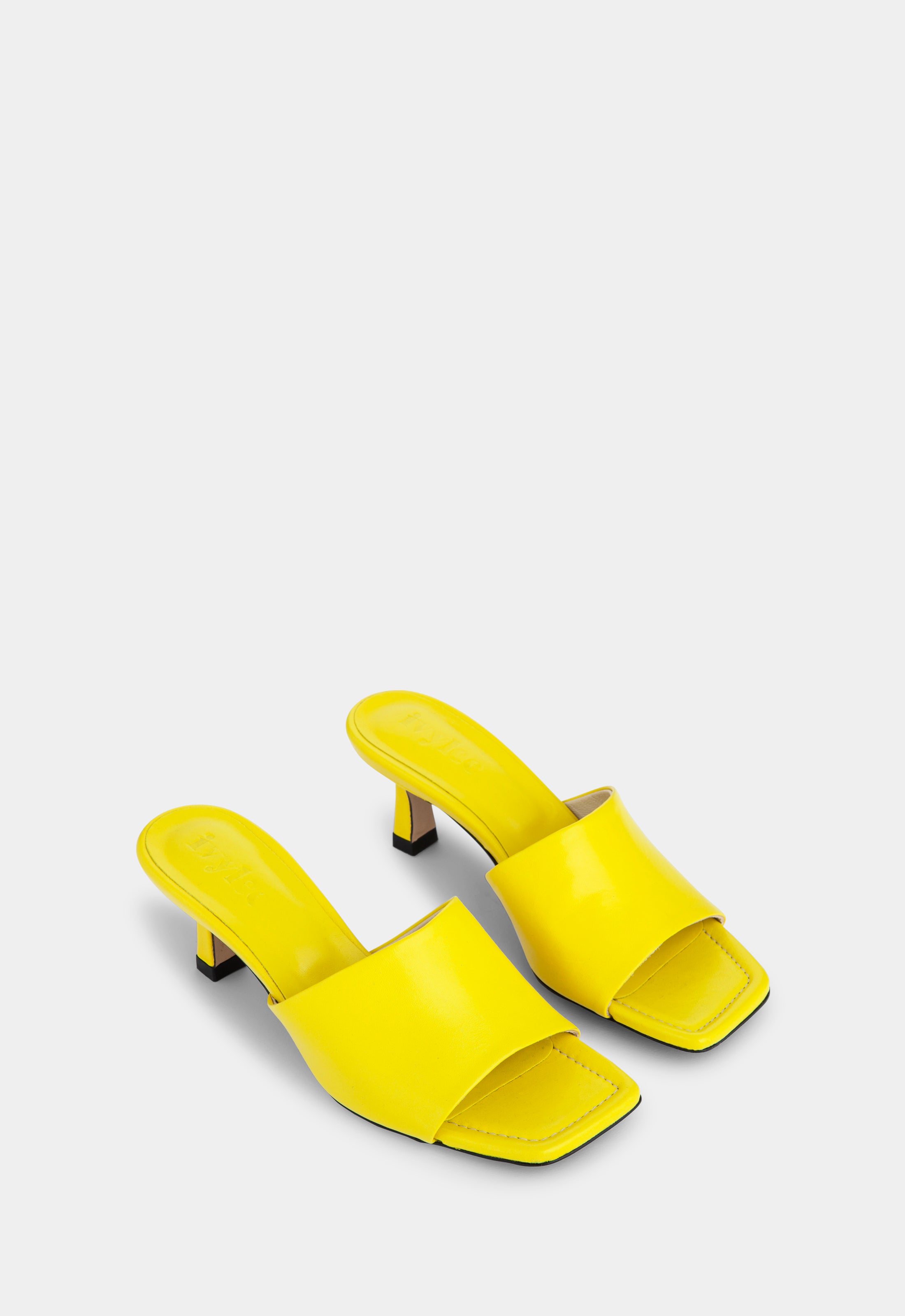 Oahu 95 satin mules in yellow - Aquazzura | Mytheresa