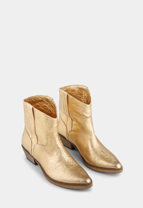 Ivylee Copenhagen Corrie Metallic Ankle Boot Gold