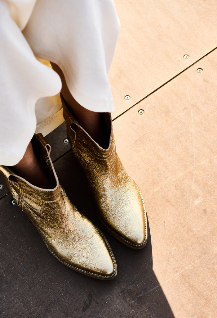 Corrie Metallic - Handmade Gold Leather boots Corrie Metallic - Handmade Gold Leather boots