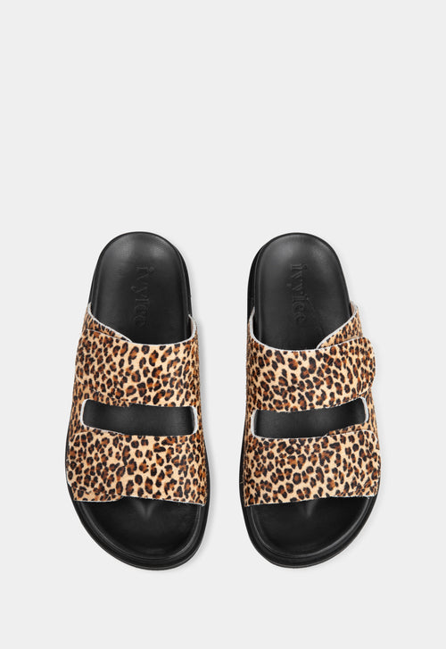 Dawn Slide in Calf Hair Leopard Dawn Slide in Calf Hair Leopard