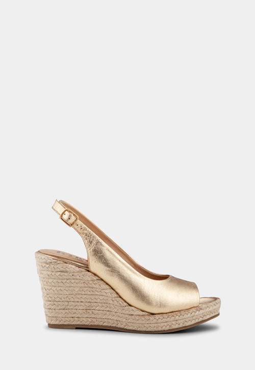 Ivylee Copenhagen Enya Metallic Wedge Sandals Gold