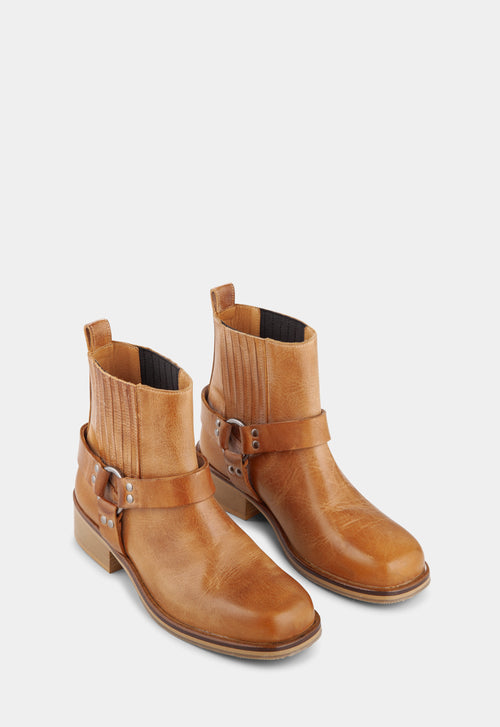 Ivylee Copenhagen Jade Escuvado Ankle Boot Dark Tan