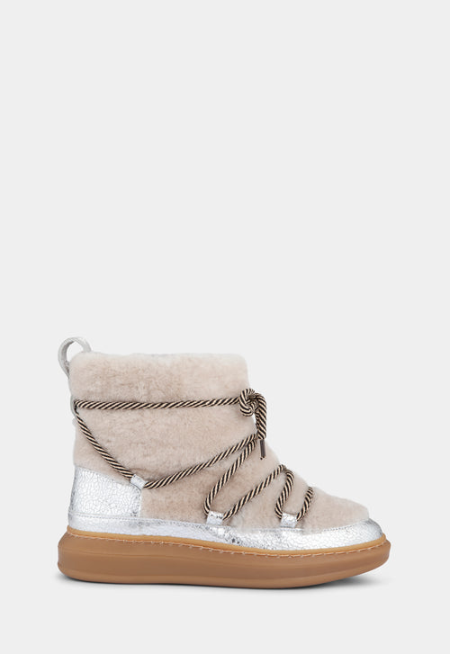 Lacey Handmade Silver Leather Winter Boot