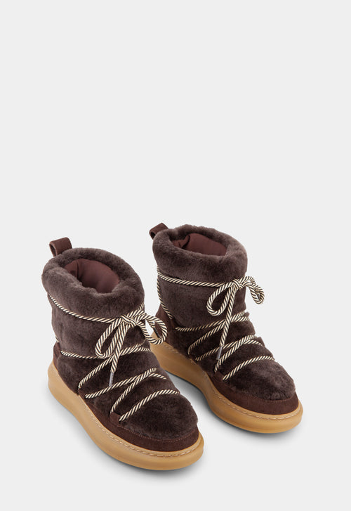 Ivylee Copenhagen Lacey Snow Boots Dark Brown