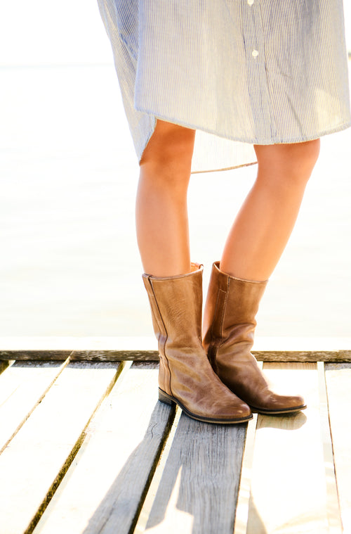 Simone Handmade Dark Tan Leather Boots