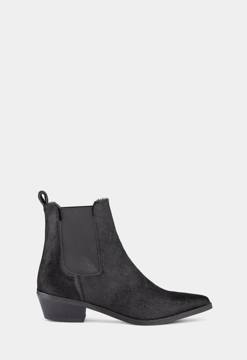 Ivylee Copenhagen Stella Calf Hair Ankle Boot Black