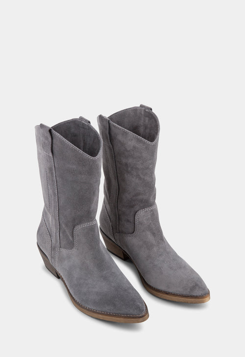 Ivylee Copenhagen Tracy Suede Cowboy Boot Dark Grey