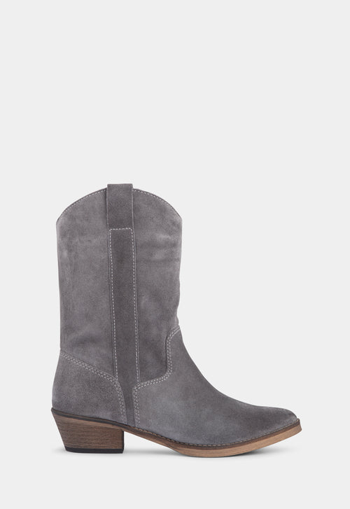 Ivylee Copenhagen Tracy Suede Cowboy Boot Dark Grey