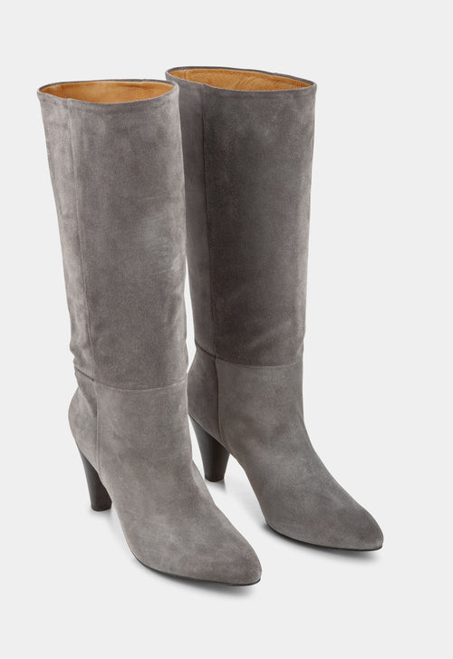 Ivylee Copenhagen Veronica Suede Heeled Boots Grey