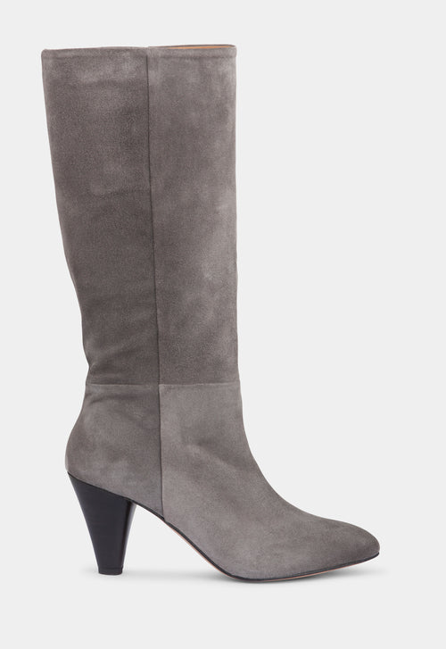 Ivylee Copenhagen Veronica Suede Heeled Boots Grey